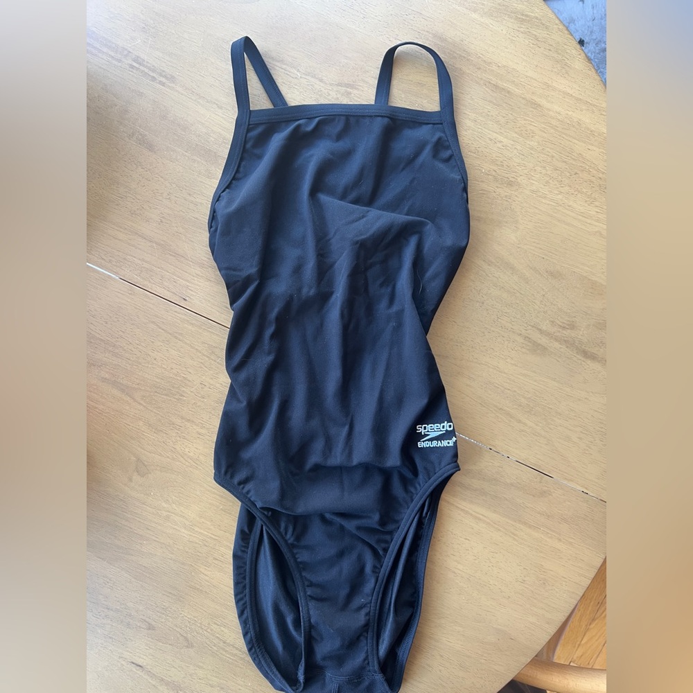 Speedo Endurance Women's Black One-Piece Swimsuit - Sz 6 - EUC
